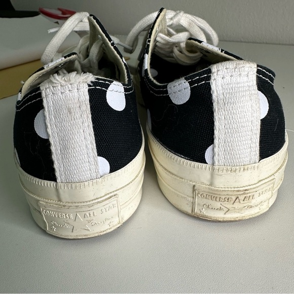 Comme Des Garcons PLAY x Converse Polka Dot Low-Top Sneakers Black SZ M7 W9 - Picture 11 of 11